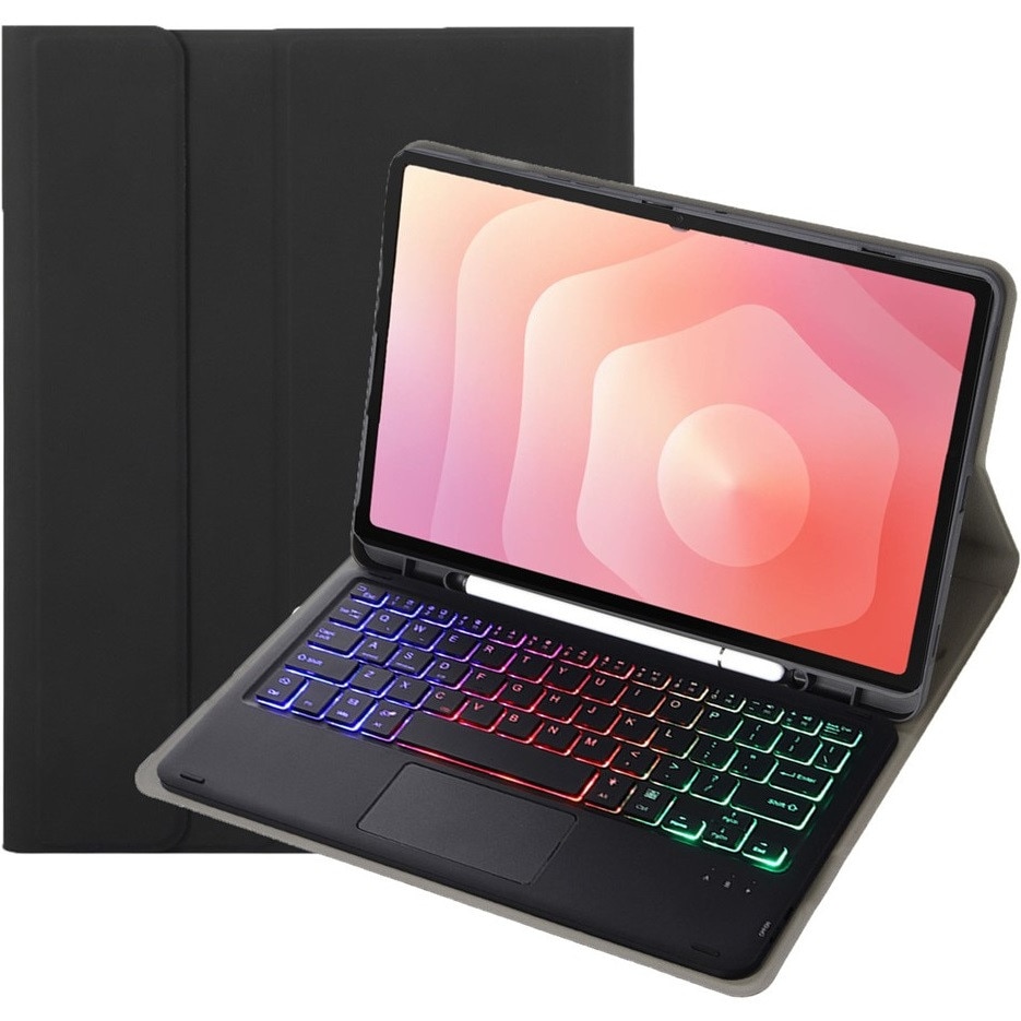Husa tableta 2in1 cu tastatura iluminata, XGSM, Bluetooth si touchpad pentru Samsung Galaxy Tab S11, negru