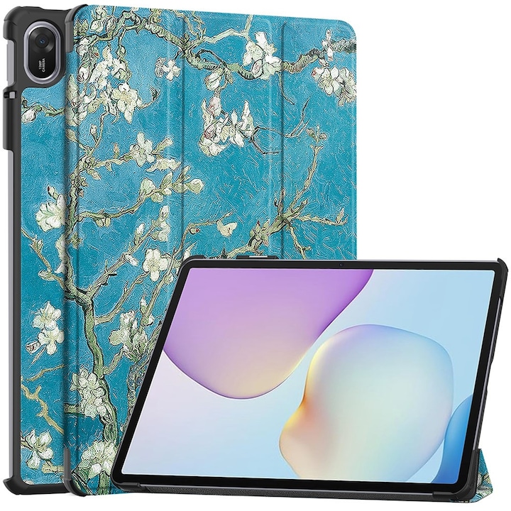 Husa tableta XGSM pentru Huawei MatePad 11.5 2025, Smartcase, imprimeu Apricot Blossom, material PU + PC, suport pliabil