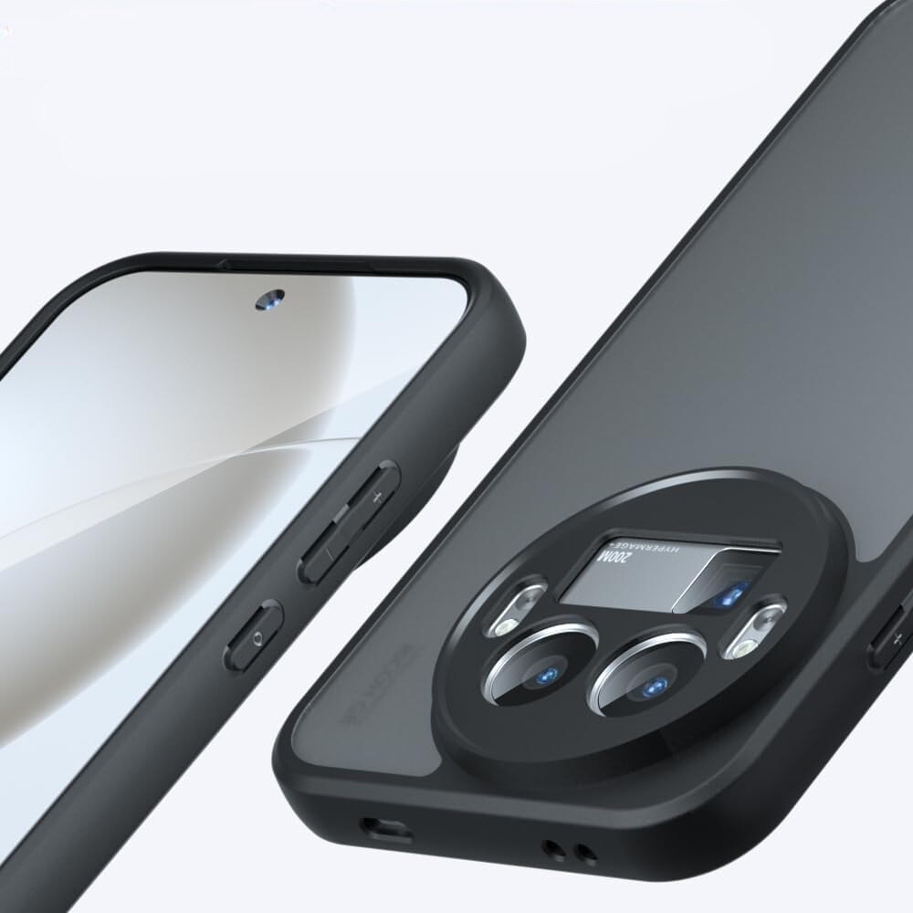Husa telefon XGSM Fusion Hybrid pentru Realme GT 8 Pro, mata, neagra, protectie hibrida PC + TPU, acces facil la porturi