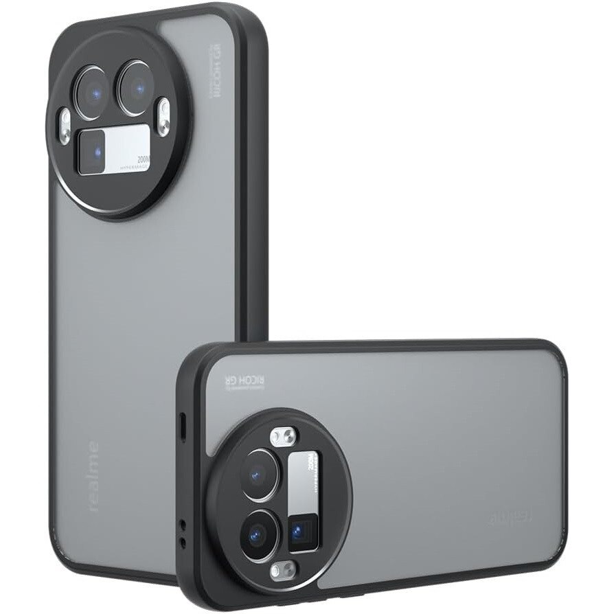 Husa telefon XGSM Fusion Hybrid pentru Realme GT 8 Pro, mata, neagra, protectie hibrida PC + TPU, acces facil la porturi