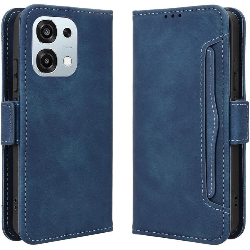Husa flip pentru Oppo A6 Pro 5G, slot pentru card, albastru