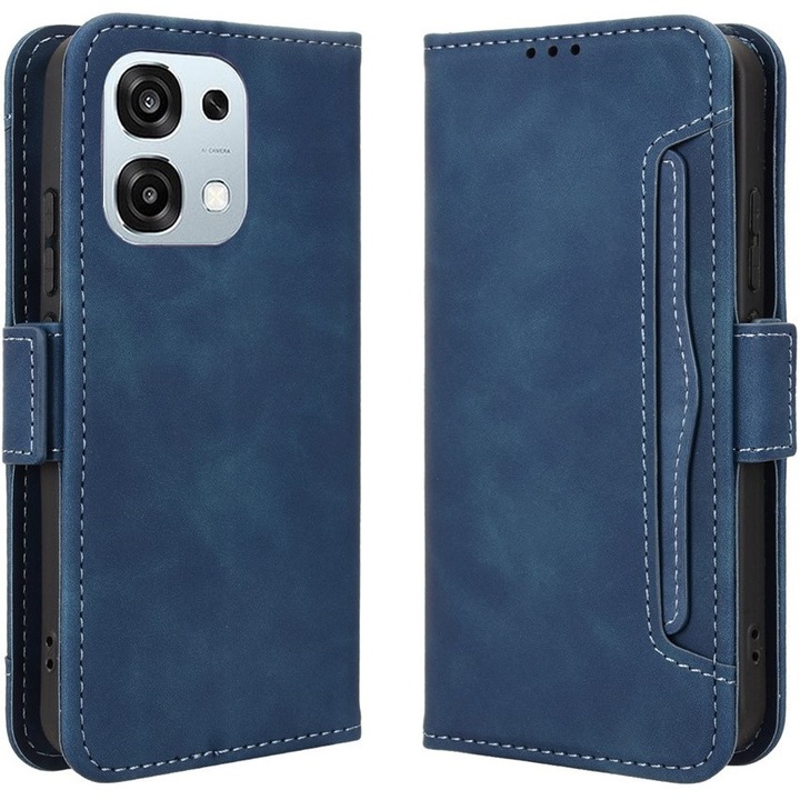 Husa flip pentru Oppo A6 Pro 5G, slot pentru card, albastru