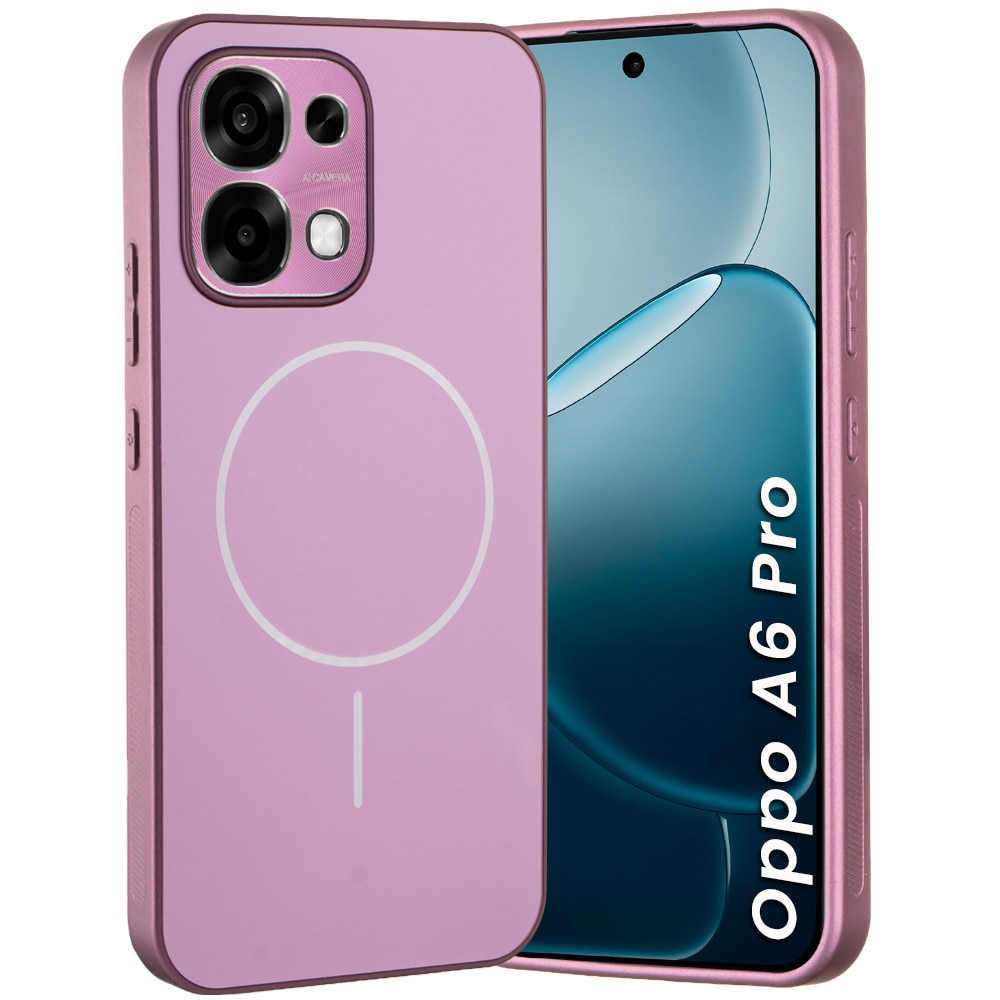 Husa telefon Oppo A6 Pro 5G, roz, compatibila cu MagSafe, protectie sporita, design elegant