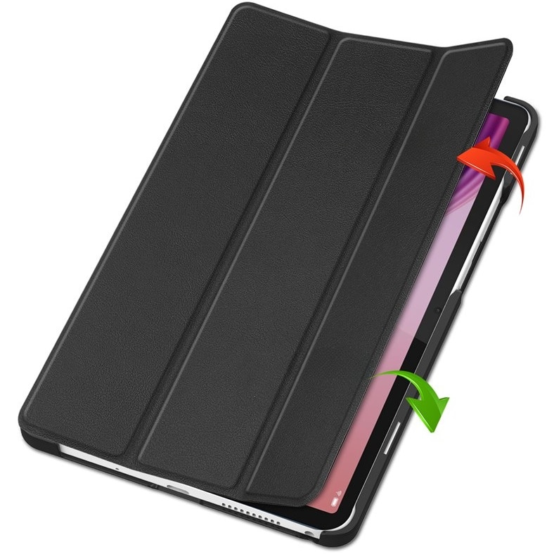 Husa tableta XGSM pentru Lenovo Tab One, neagra, cu functie de suport, material PU si PC