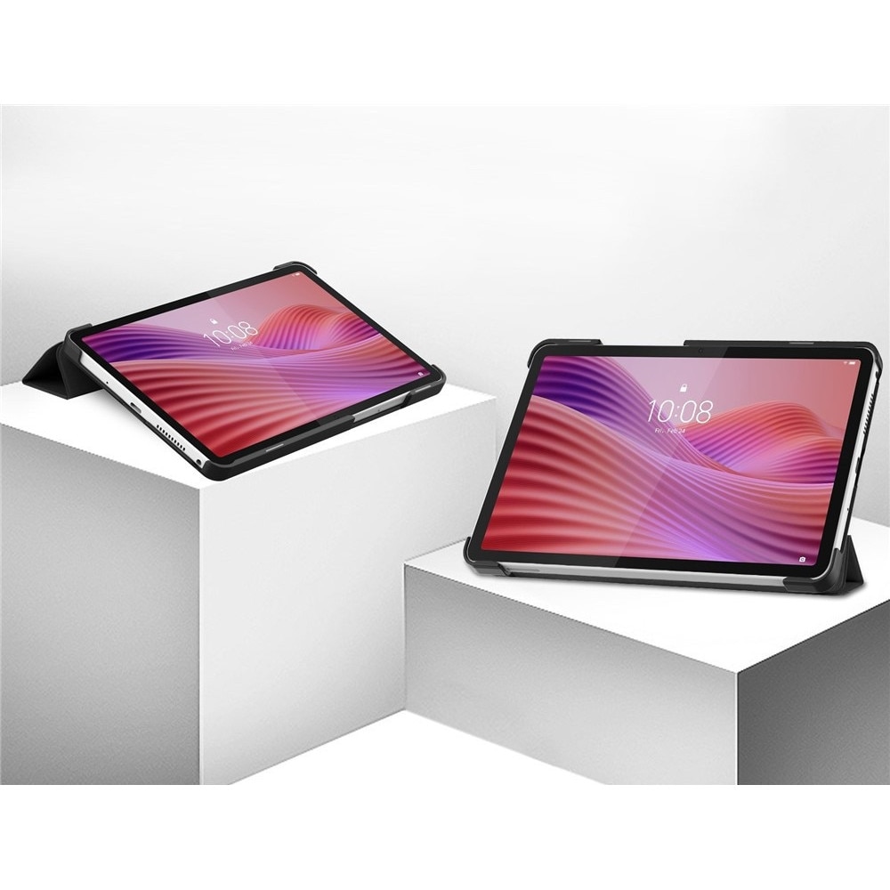Husa tableta XGSM pentru Lenovo Tab One, neagra, cu functie de suport, material PU si PC