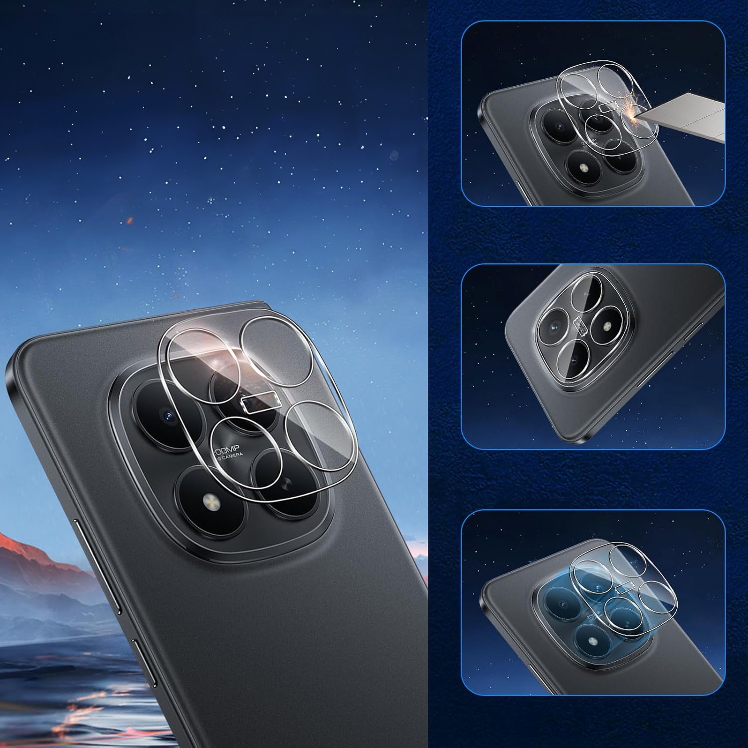 2x Folii de protectie ERBORD pentru camera Xiaomi Redmi Note 15 Pro Plus 5G / Poco M8 Pro 5G, transparent