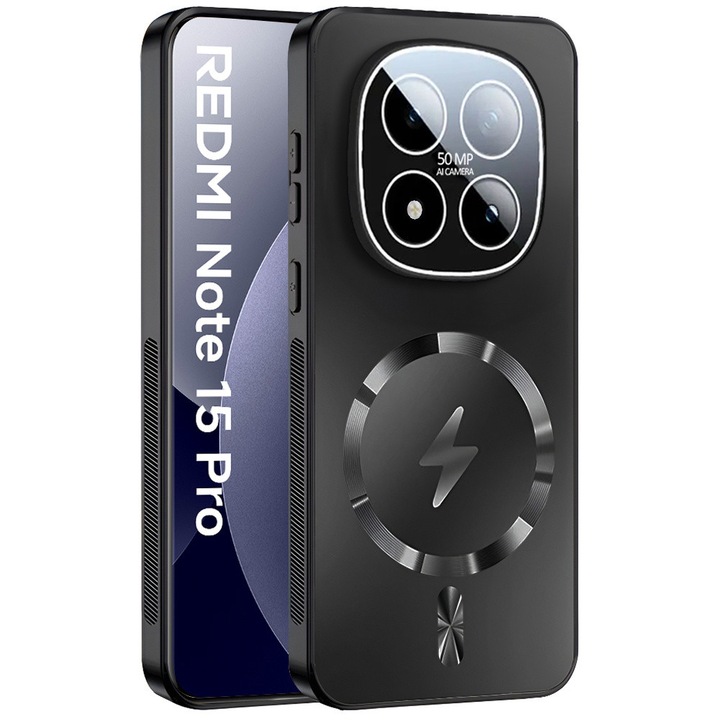 Husa telefon, XGSM, pentru Xiaomi Redmi Note 15 Pro 5G, MagSafe, protectie sporita, neagra