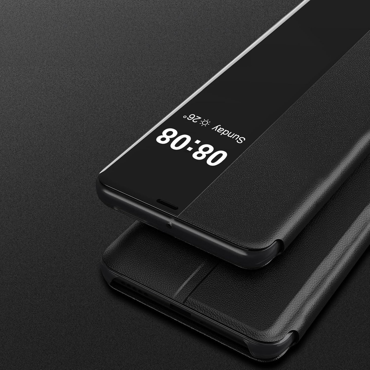 Husa telefon XGSM pentru Xiaomi Redmi Note 15 5G / Poco M8 5G, Side View, neagra, deschidere laterala, ecologica