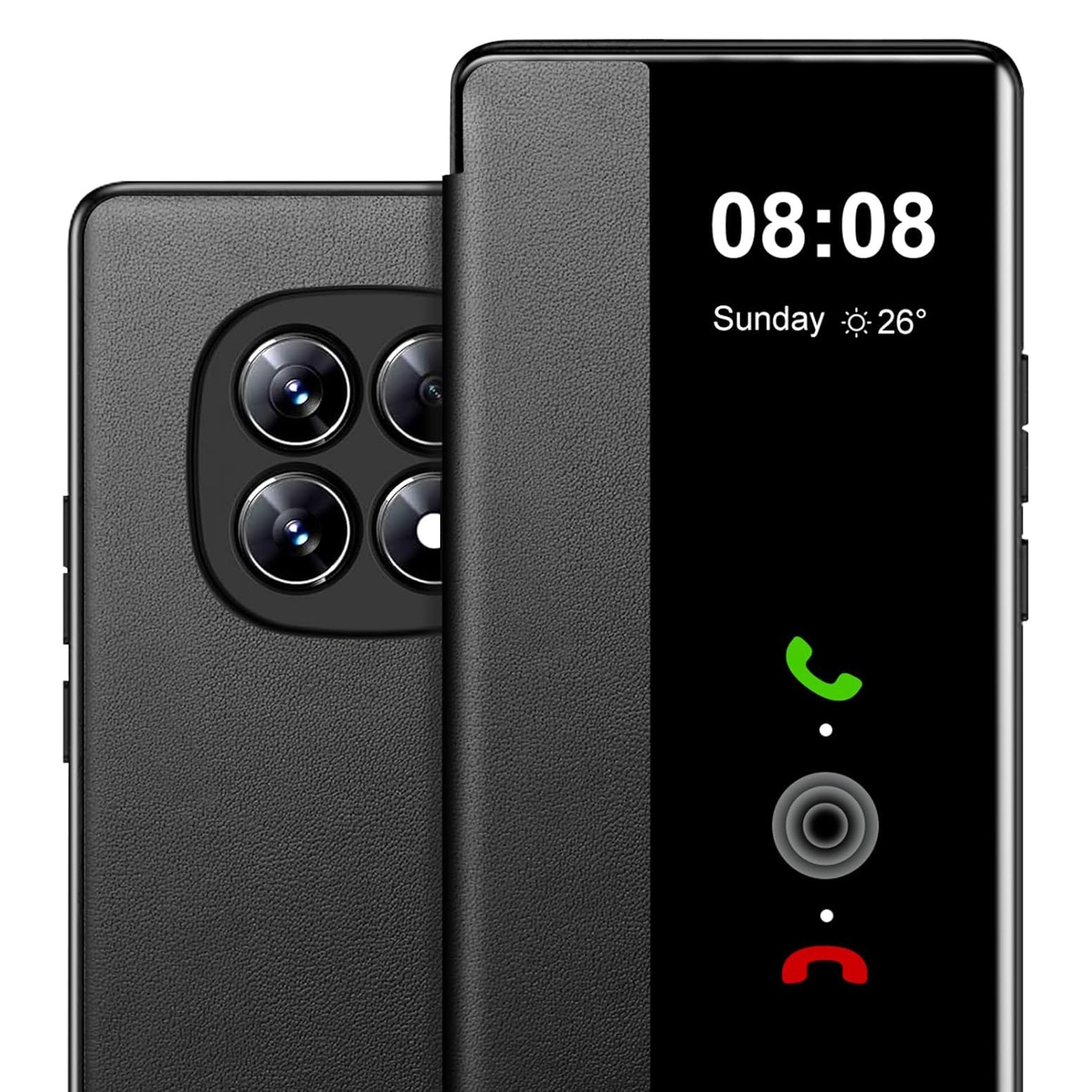 Husa telefon XGSM pentru Xiaomi Redmi Note 15 5G / Poco M8 5G, Side View, neagra, deschidere laterala, ecologica
