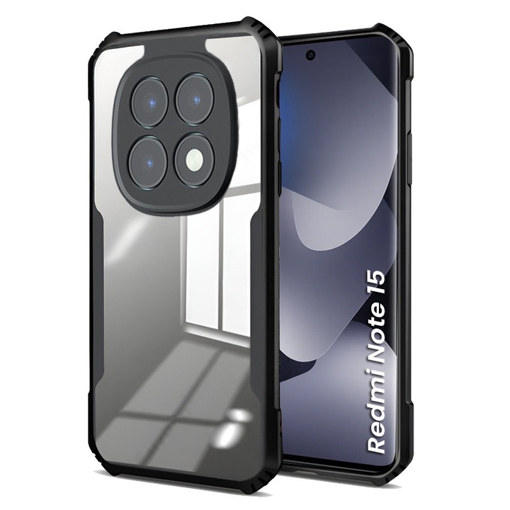 Husa pentru Xiaomi Redmi Note 15 5G / Poco M8 5G, AntiDrop Hibrid, negru
