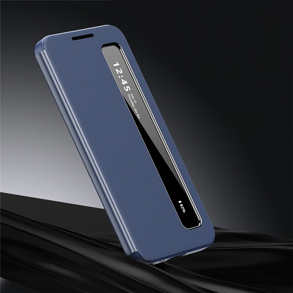Husa pentru Samsung Galaxy S26 Ultra, Smart View Window Leather, bleumarin