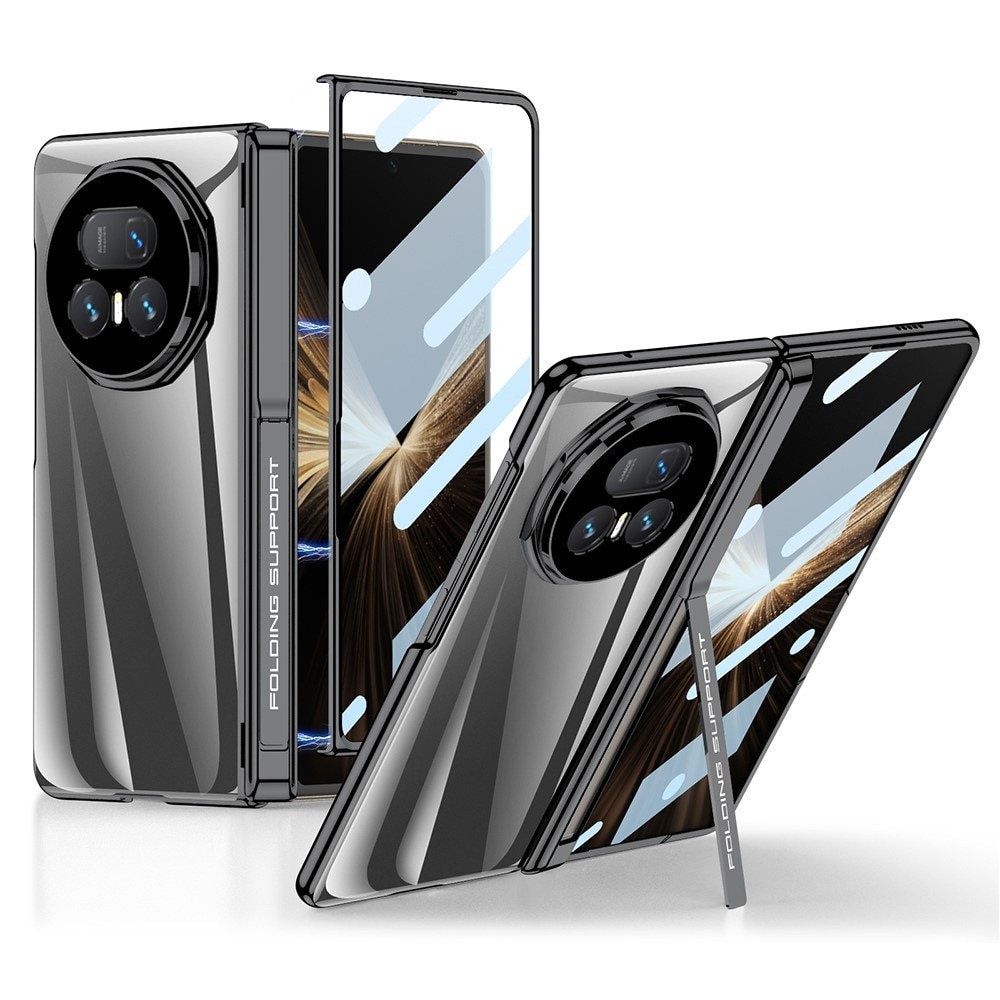 Husa telefon GKK pentru Honor Magic V5 5G, cu suport si sticla integrata, neagra