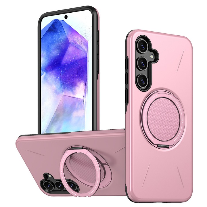 Husa pentru Samsung Galaxy A57 5G, cu suport, pentru MagSafe, roz