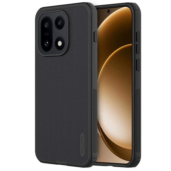 Etui pentru telefon, Nillkin Super Frosted Shield, hibrid PC + TPU, mat, negru, pentru OnePlus 15 5G