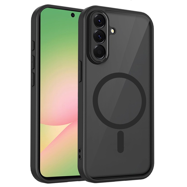 Husa pentru Samsung Galaxy A37 5G, Matt Case, pentru MagSafe, neagra