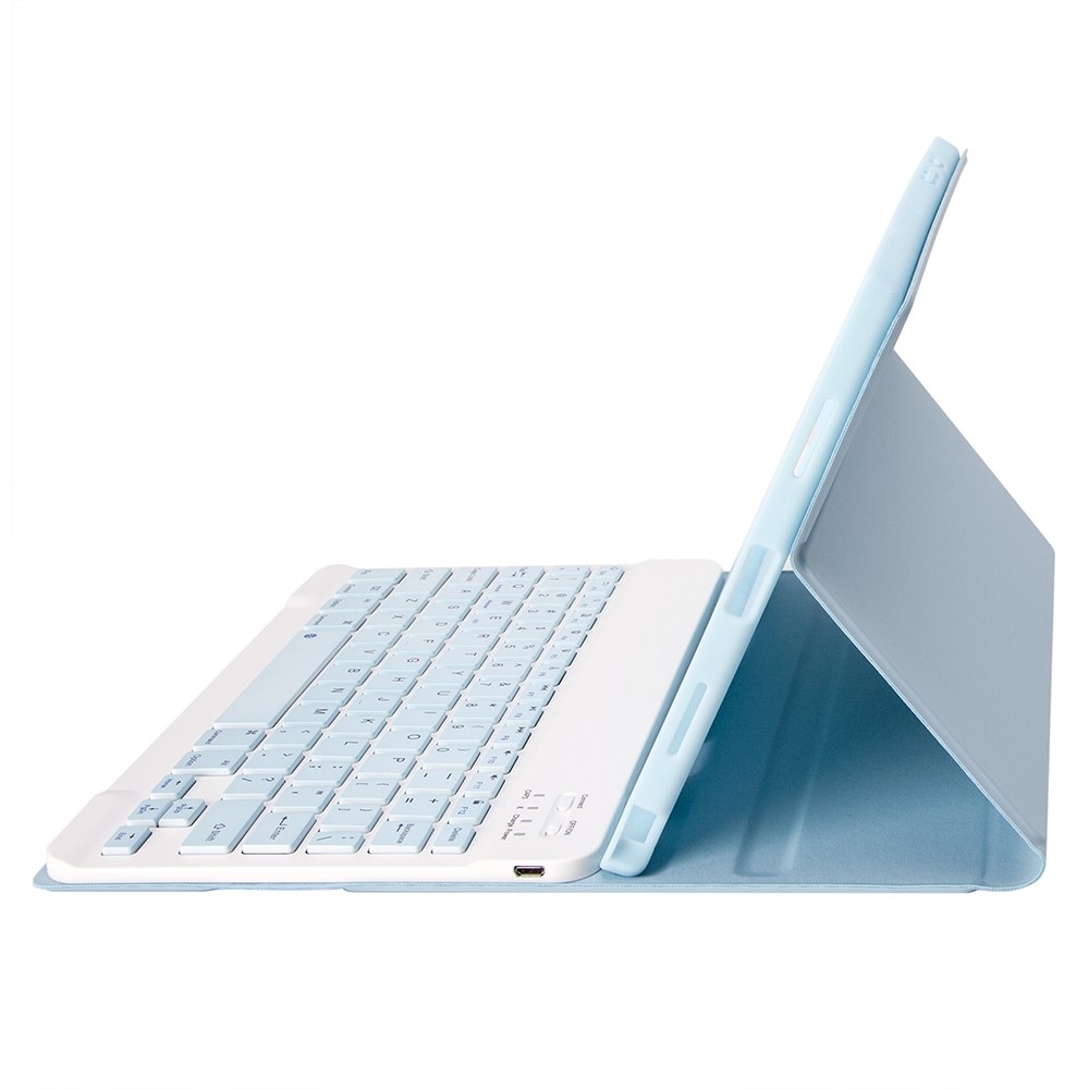 Etui cu tastatura pentru tableta XGSM, 2 in 1, usor, cu inchidere magnetica, albastru deschis, pentru iPad Air 11" 2025/2024