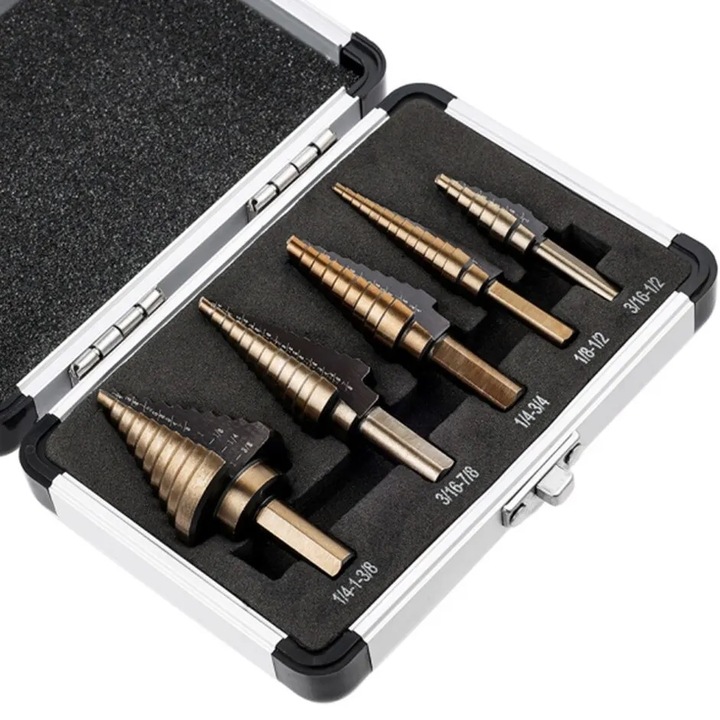 Комплект конусовидни свредла IZMAEL, 5 броя, HSS стомана, кафяв цвят