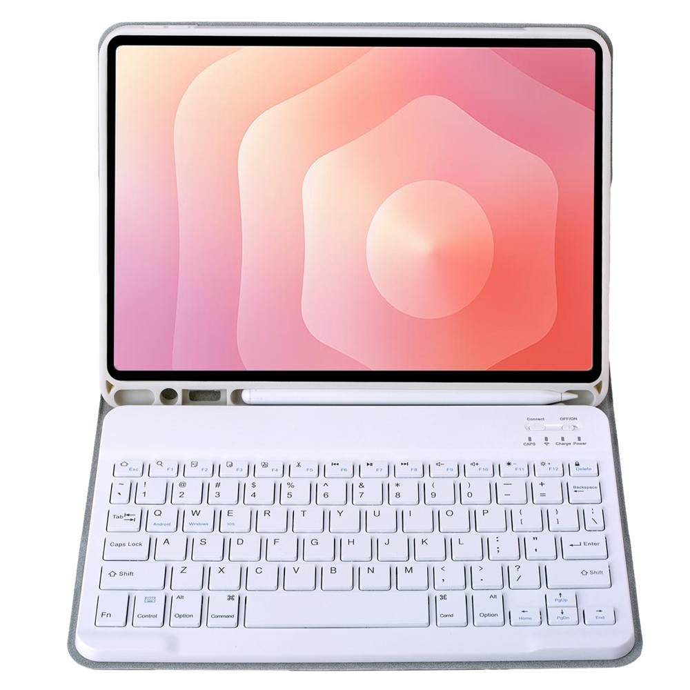 Husa cu tastatura pentru Samsung Galaxy Tab S11, XGSM, slot pentru stylus, din piele, gri, model A730B