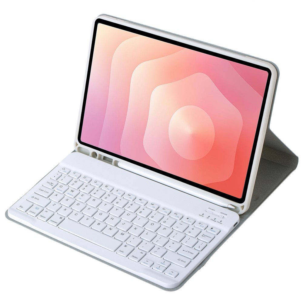 Husa cu tastatura pentru Samsung Galaxy Tab S11, XGSM, slot pentru stylus, din piele, gri, model A730B
