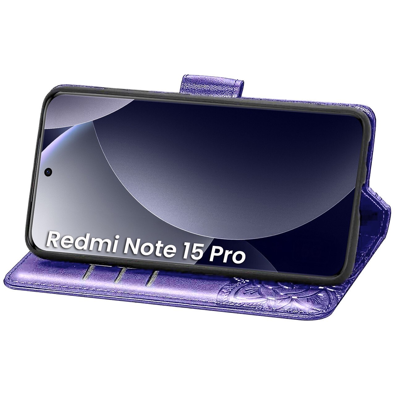 Husa flip pentru Xiaomi Redmi Note 15 Pro 5G, Fluture, violet