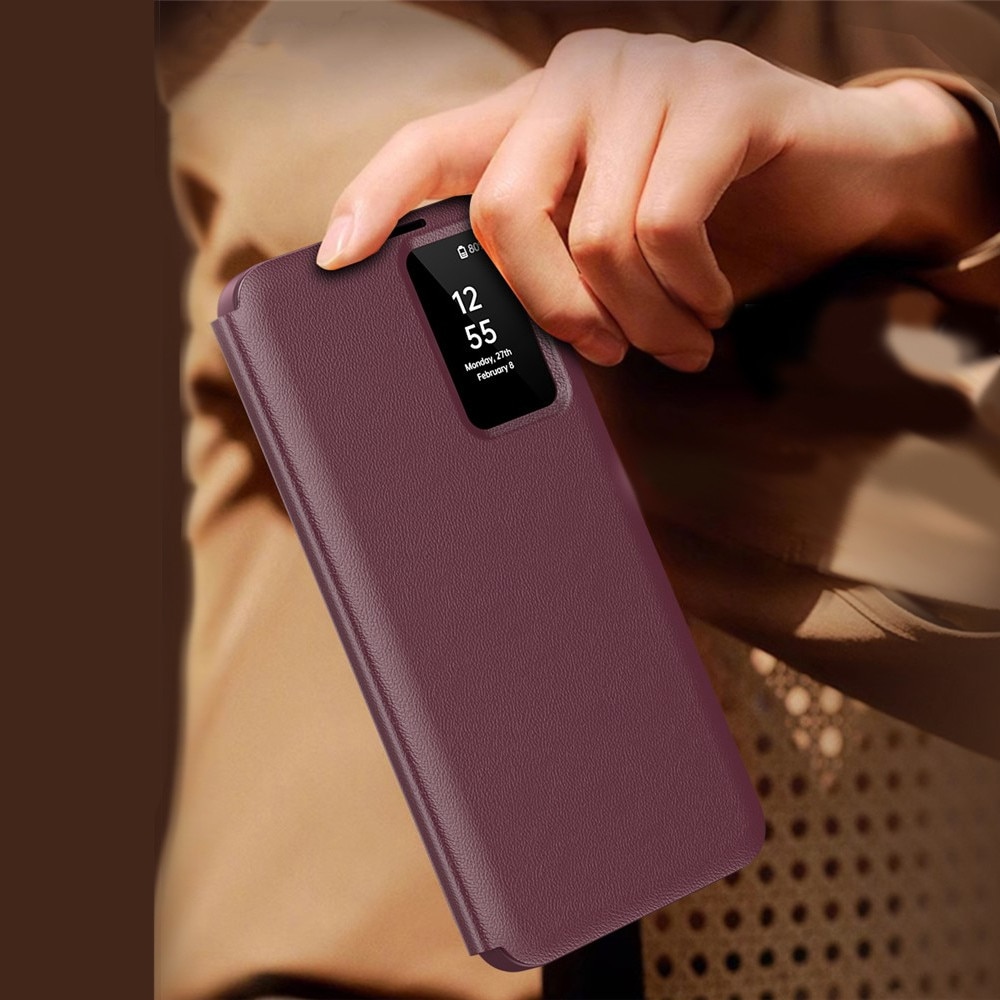 Husa pentru Samsung Galaxy S26, Smart View Wallet, bordo