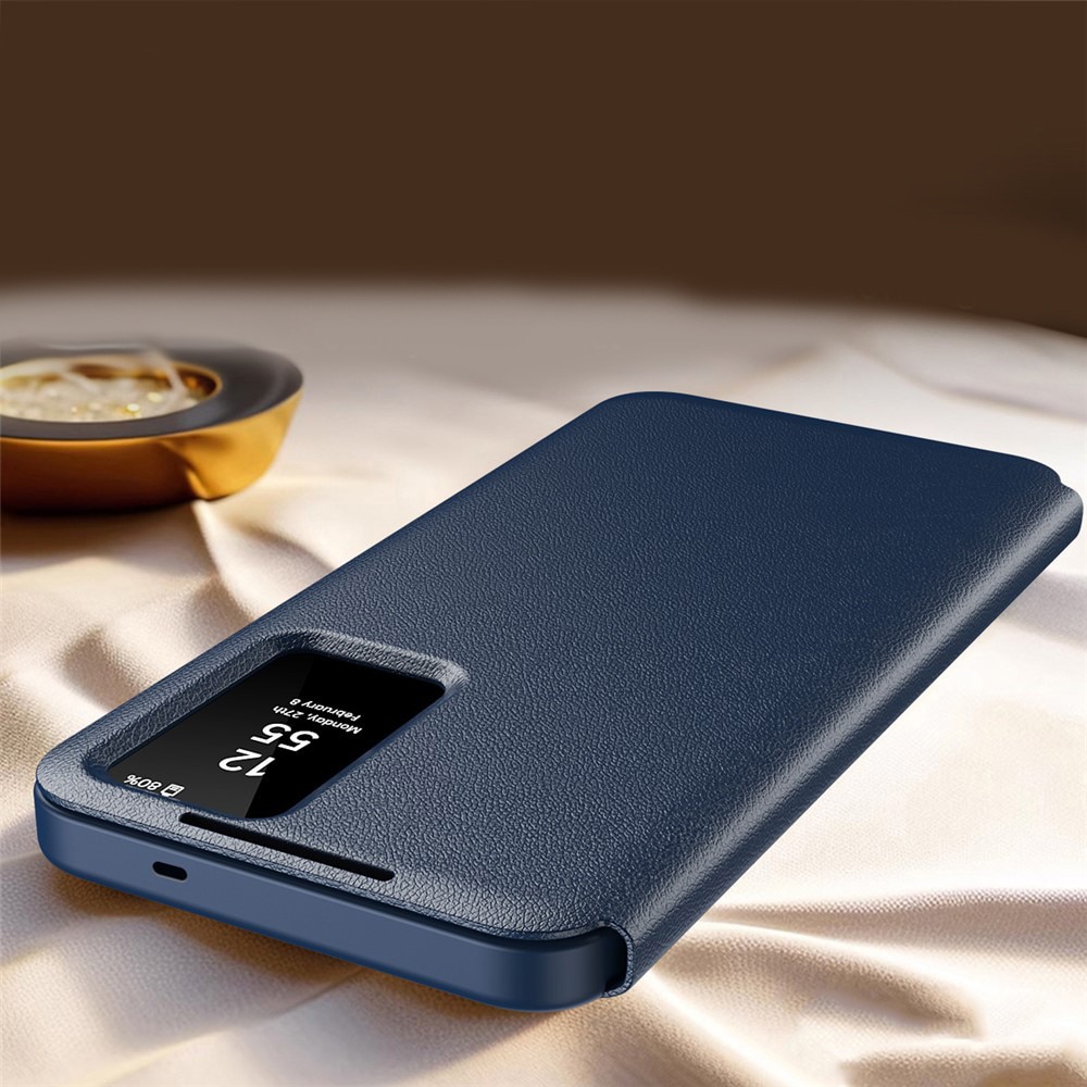 Husa pentru Samsung Galaxy S26 Ultra, Smart View Wallet, granat, functie suport, material PC si piele PU