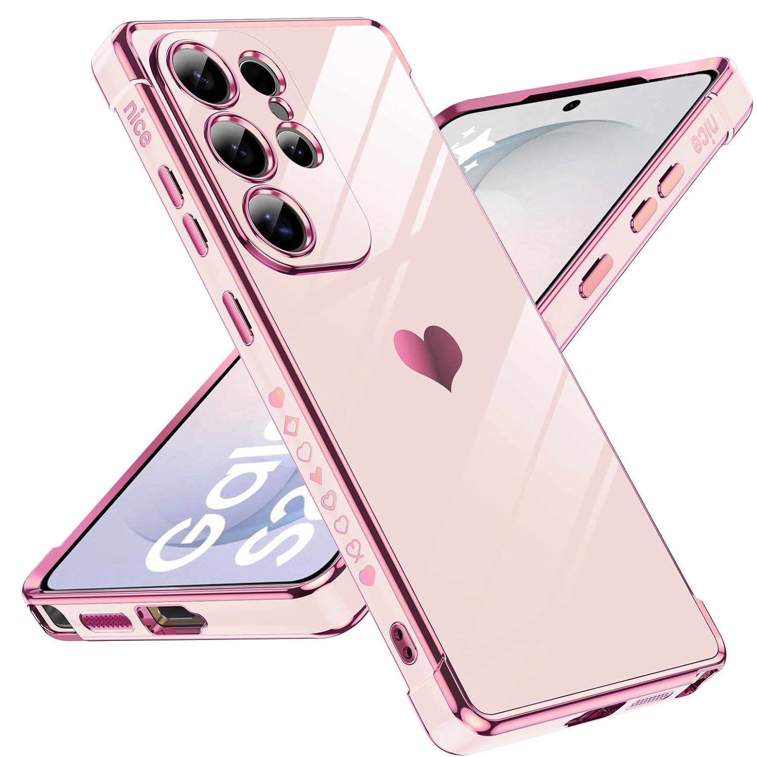 Husa pentru Samsung Galaxy S26 Ultra, Electro heart, roz rose gold