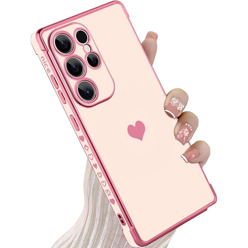 Husa pentru Samsung Galaxy S26 Ultra, Electro heart, roz rose gold