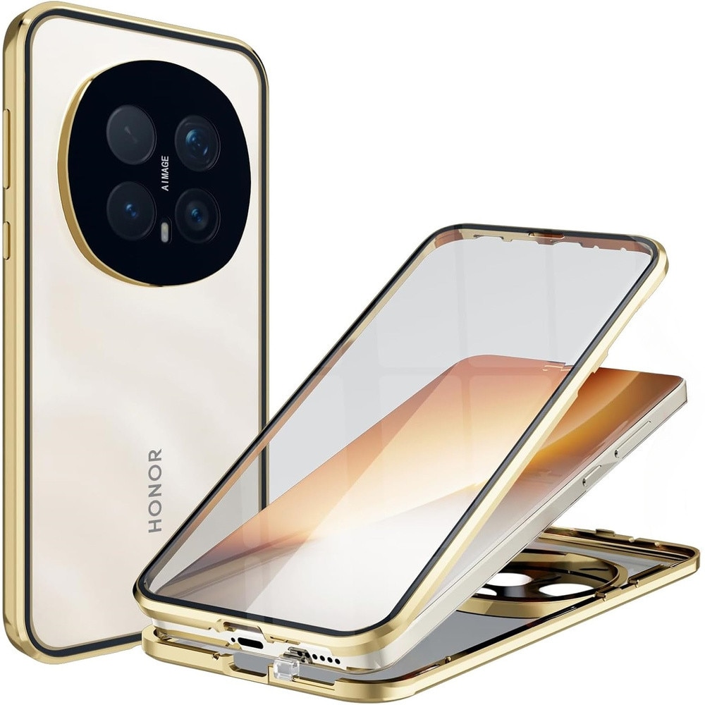 Husa pentru Honor Magic 8 Pro, Magnetic Dual Glass, auriu