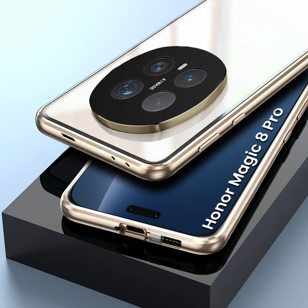 Husa pentru Honor Magic 8 Pro, Magnetic Dual Glass, auriu