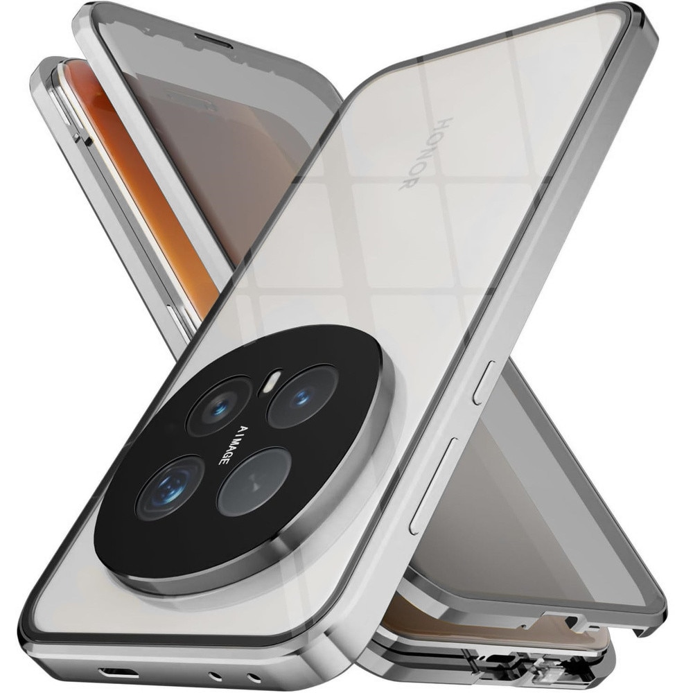 Husa pentru Honor Magic 8 Pro, Magnetic Dual Glass, argintie