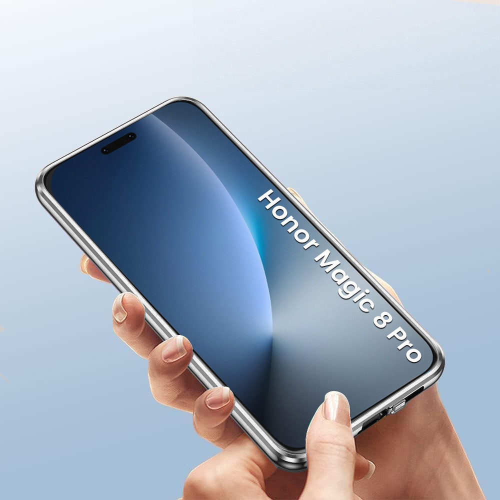 Husa pentru Honor Magic 8 Pro, Magnetic Dual Glass, argintie
