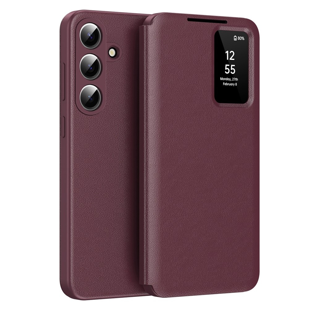 Husa pentru Samsung Galaxy S26, Smart View Wallet, bordo