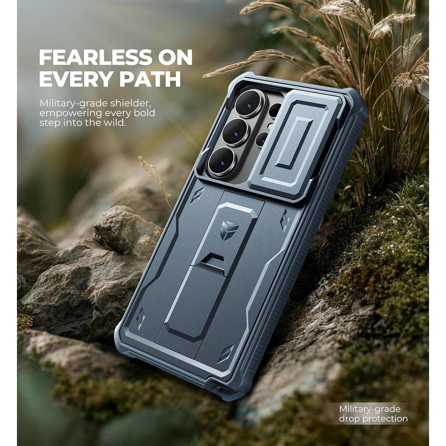 Etui pancerne Dexnor Full Body (Two Frames) pentru Samsung Galaxy S26 Ultra, 360° protectie, albastru