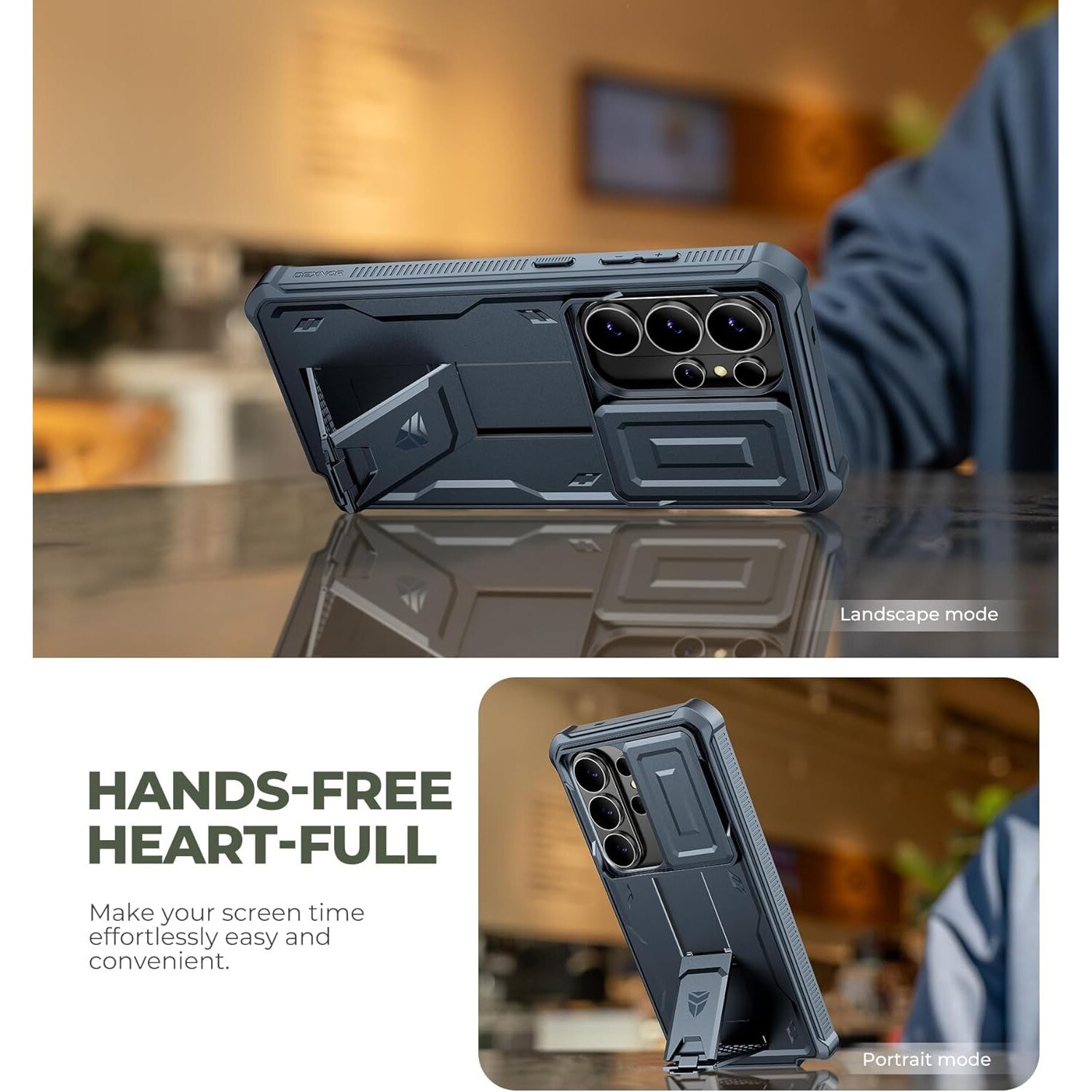 Etui pancerne Dexnor Full Body (Two Frames) pentru Samsung Galaxy S26 Ultra, 360° protectie, albastru