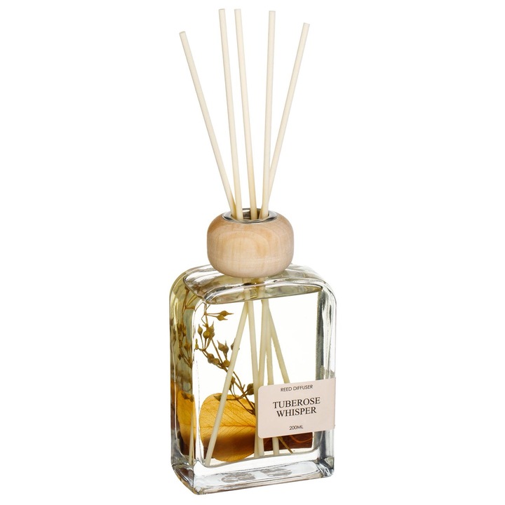 Parfümolaj tubarózsa illattal, szárított virágokkal és pálcikákkal, 200 ml