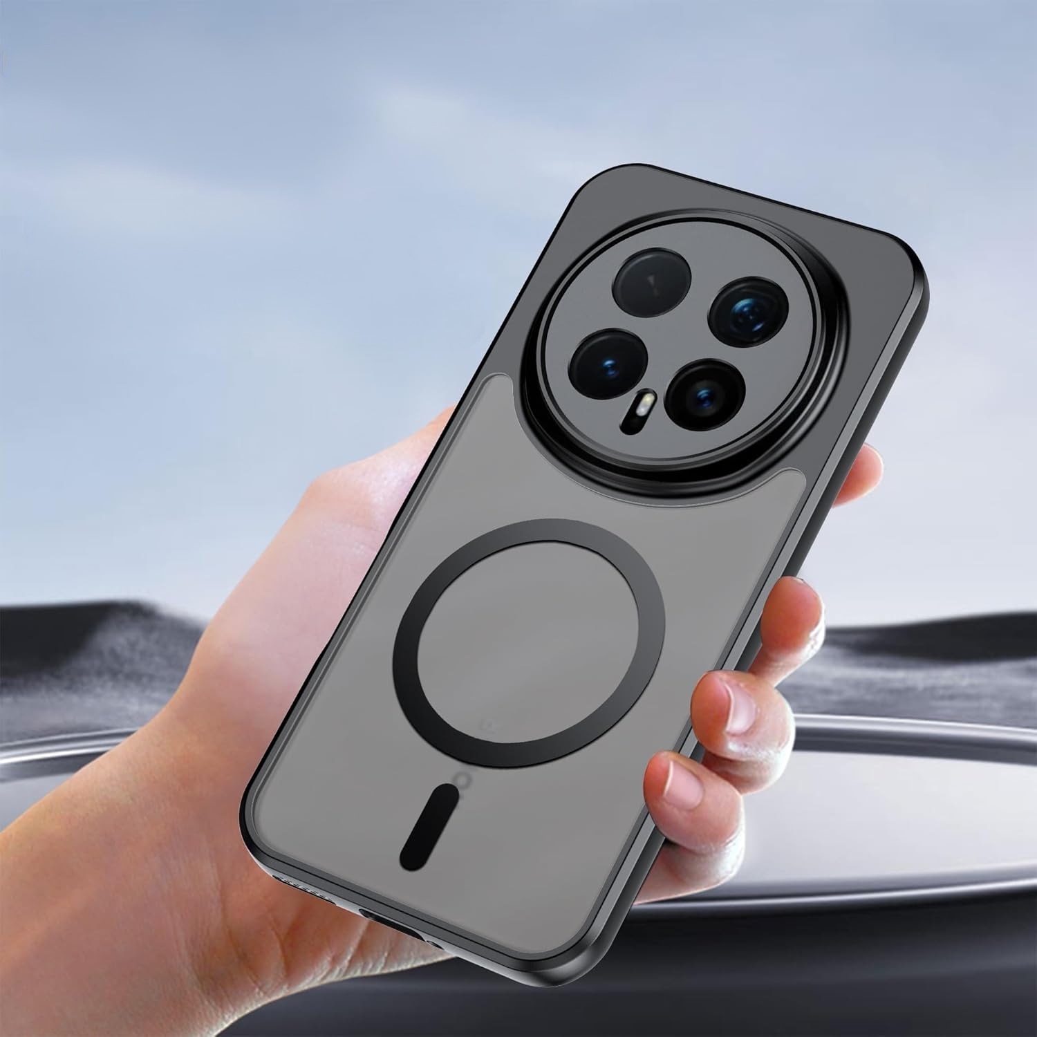 Husa pentru Honor Magic 8 Pro, pentru MagSafe, carcasa mata ERBORD, neagra