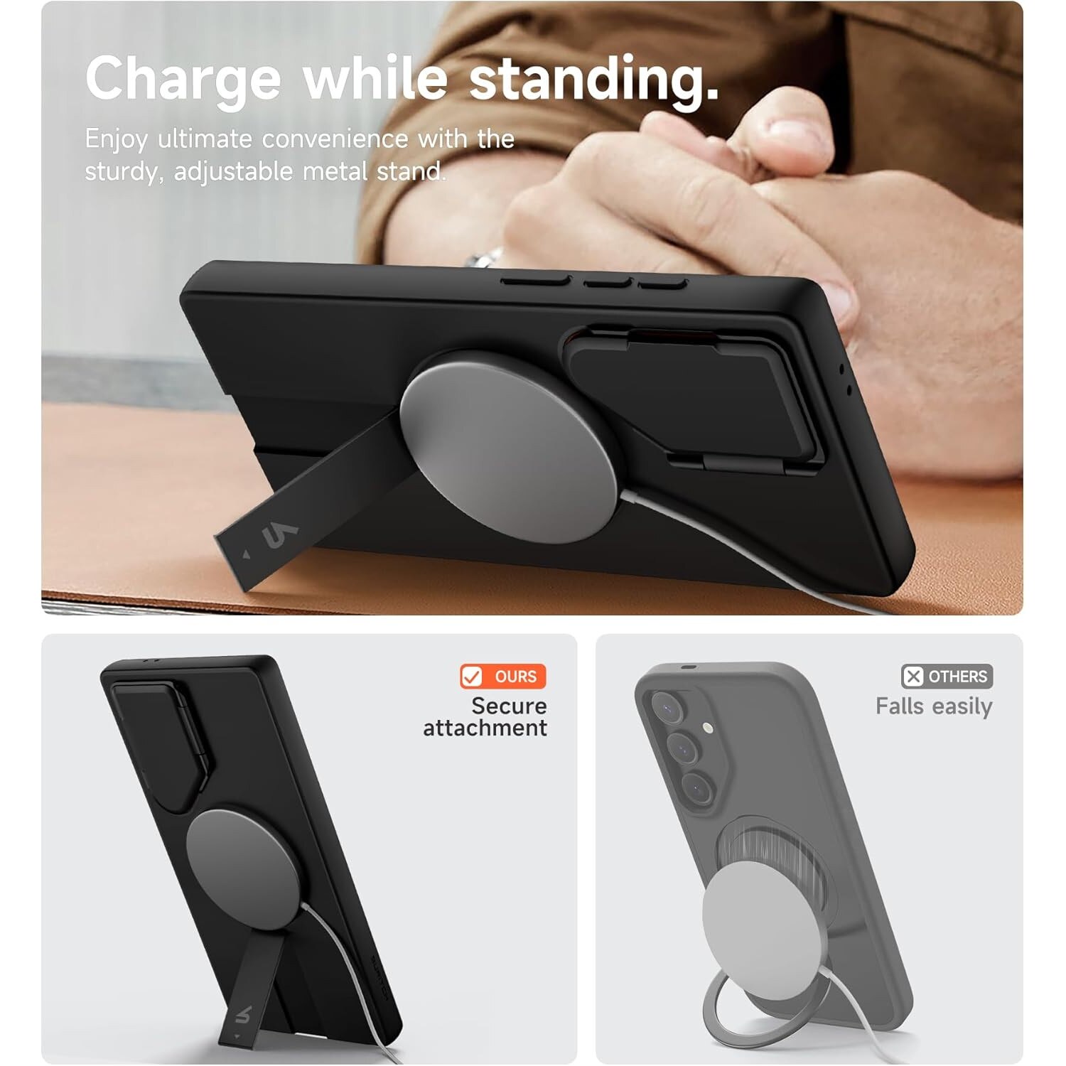 Husa pentru Samsung Galaxy S24 Ultra, Suritch rezistenta la socuri, pentru MagSafe, neagra