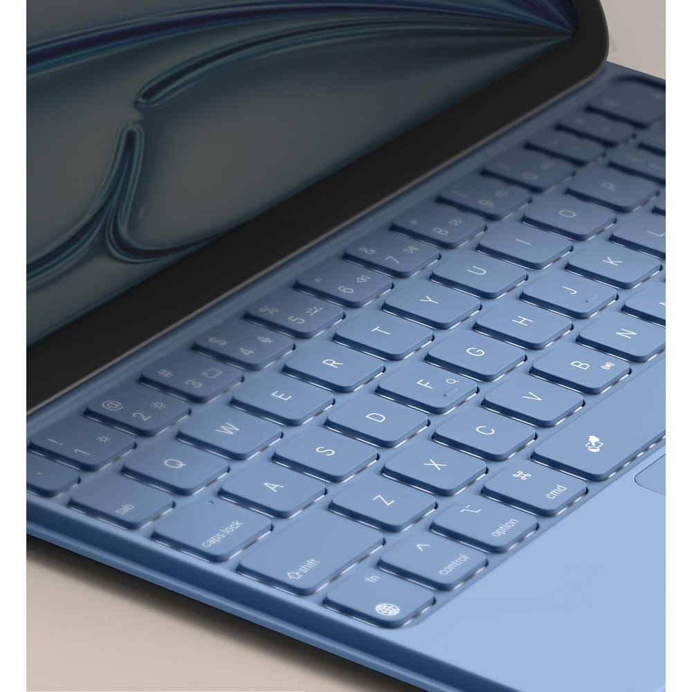 Husa tableta cu tastatura si touchpad Dexnor Magnetic Keyboard Touchpad, albastra, ultrausoara, compatibila cu iPad Air 11" si Pro 11"