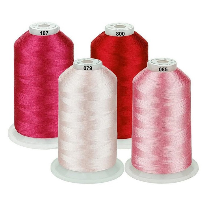 Set Ata De Brodat, Simthread, 4 Bobine 5000m, Tonuri Roz
