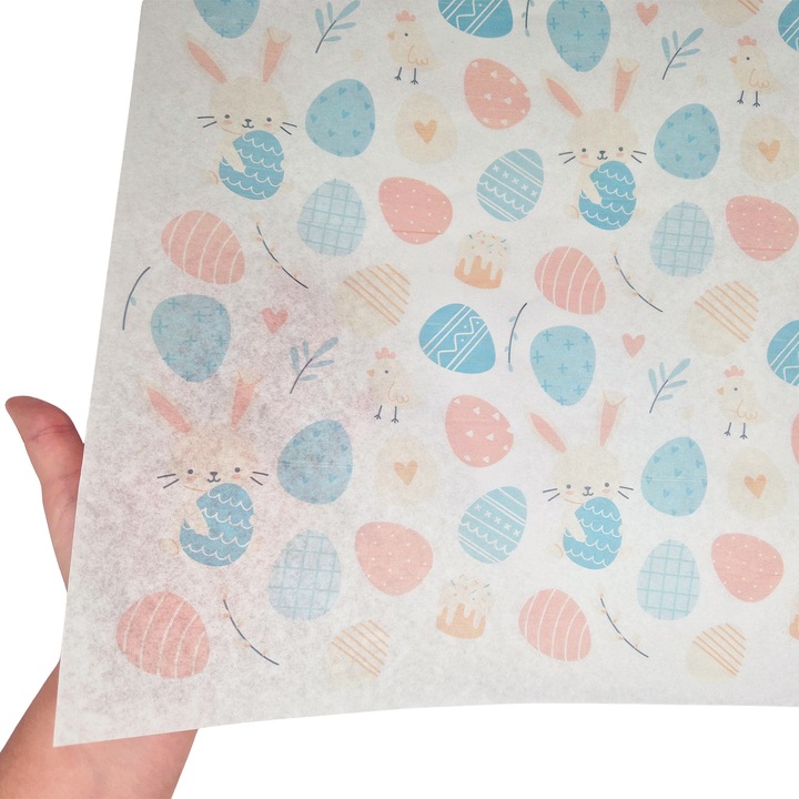 Set 200 bucati Hartie de matase model Paste Soft Spring Eggs, 28g, 50 x 75cm