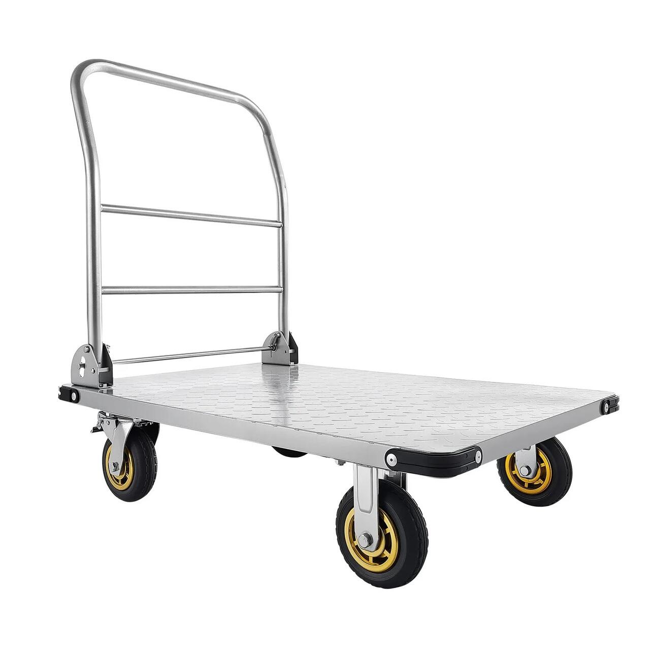 Carucior cu platforma pliabil, Roti pivotante, Capacitate max 900 kg ...
