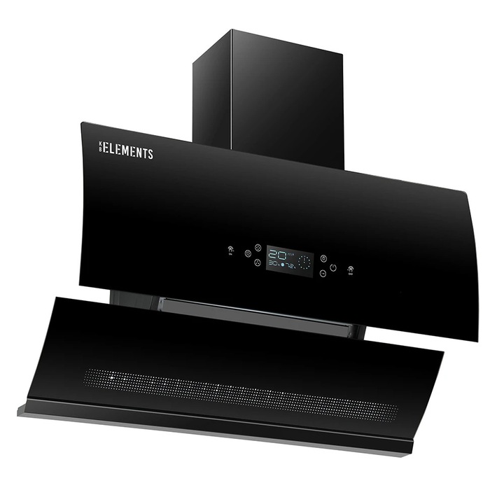 Hota incorporabilă, KB ELEMENTS, 200W, absorbție 650m3/h, inox, 90cm, control touch, autocurățare, negru