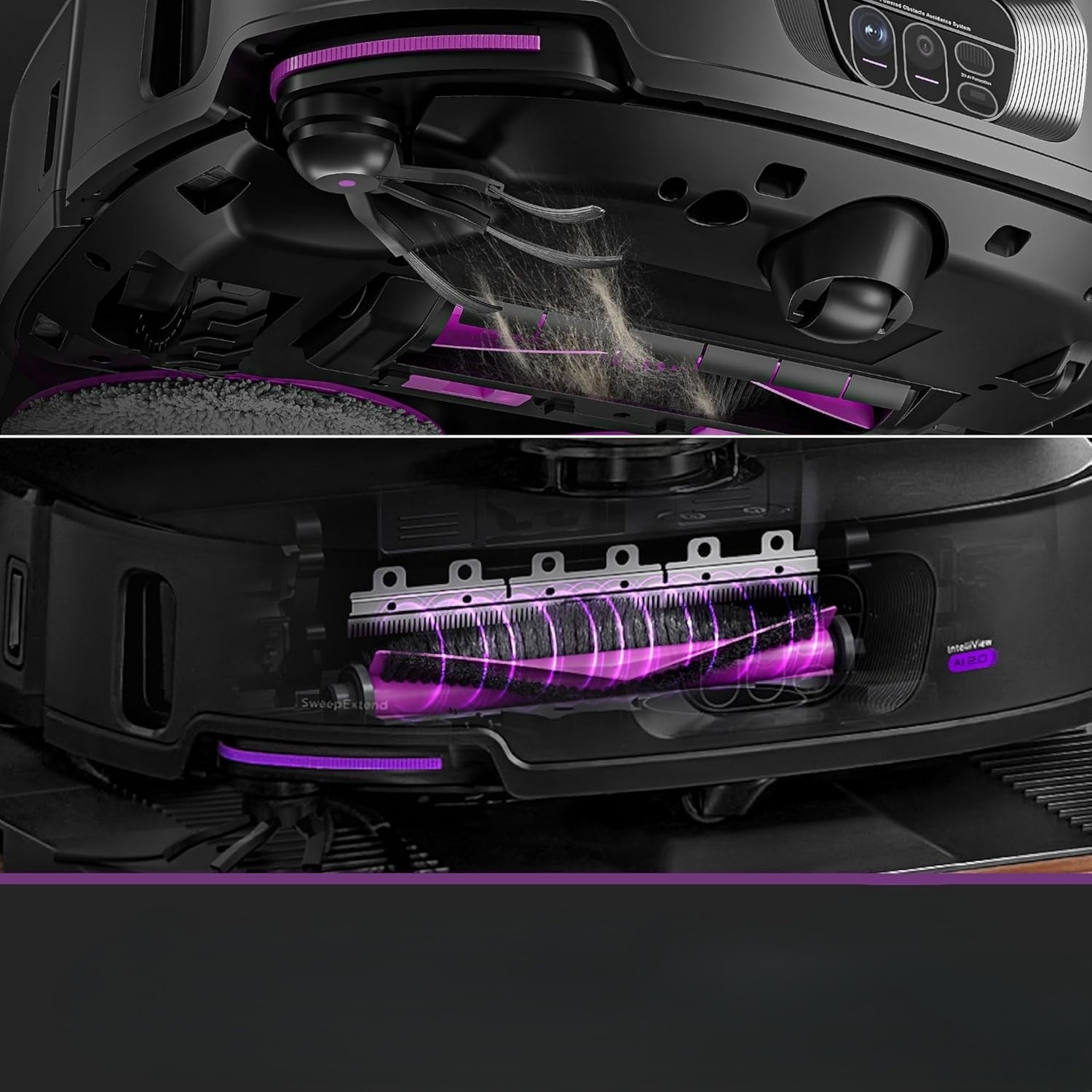 Aspirator Robot Eureka J15 Max Ultra Black, 22000 Pa, Navigație LiDAR, Mop Extensibil, Set cu Stație All-in-One