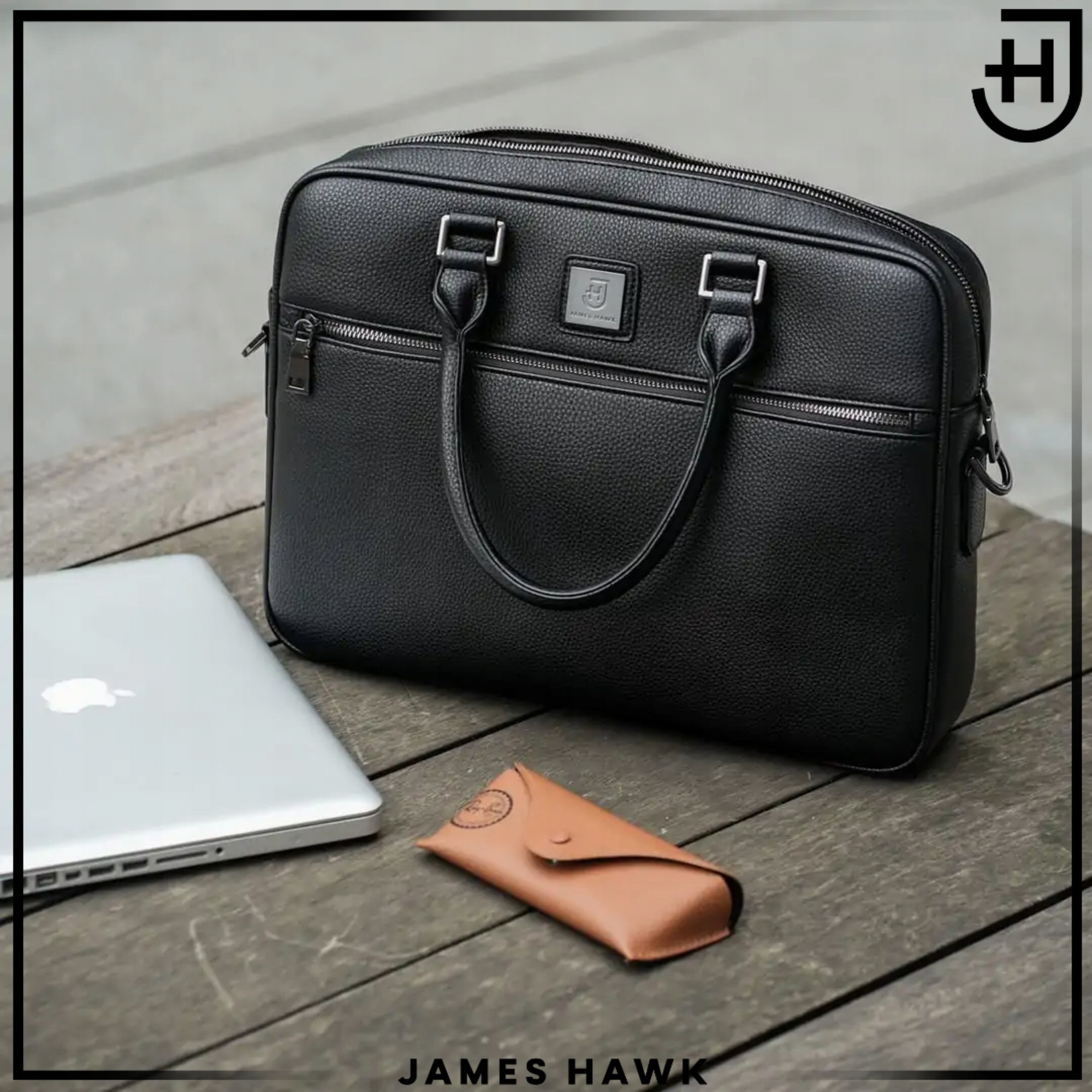 Geanta Laptop Si De Umar, James Hawk, Business Briefcase, 15.6 Inch, Maro, 38x29x7 cm, Curea De Umar Detasabila, Sistem Fixare Troler, Compartiment Documente, Protectie Antisoc, Eleganta, Rezistenta La Apa, Stil Office, Calatorii Afaceri