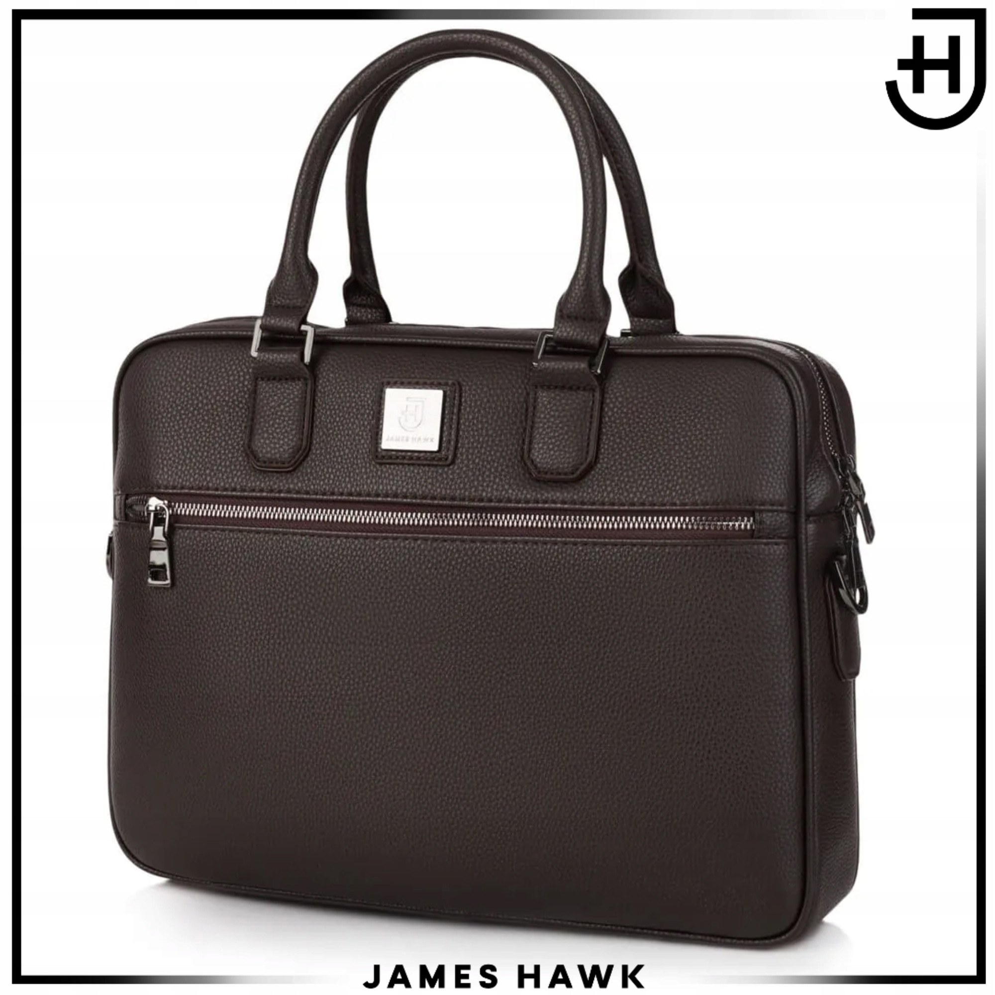 Geanta Laptop Si De Umar, James Hawk, Business Briefcase, 15.6 Inch, Maro, 38x29x7 cm, Curea De Umar Detasabila, Sistem Fixare Troler, Compartiment Documente, Protectie Antisoc, Eleganta, Rezistenta La Apa, Stil Office, Calatorii Afaceri