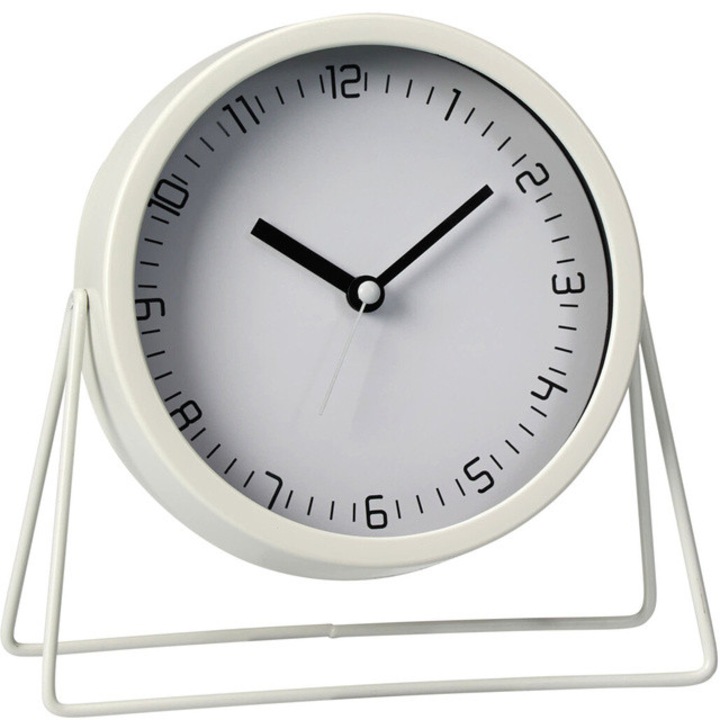 STILLA fém asztali óra, Ø 19 cm, ekrü - ekrü