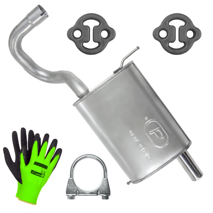 Polmostrow kipufogócső, komplett készlet, Chrysler PT Cruiser 1 I Van 1.6/2.0, szerelőelemekkel, korrózióálló, 2000-2004