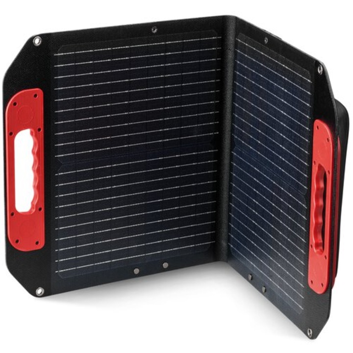 Panou solar portabil 40 W Einhell, portabil, 40 W, pliabil, camping si exterior, accesoriu pentru statia de alimentare cu baterie Einhell, incl. 1x XT60 și 1x cablu USB-C