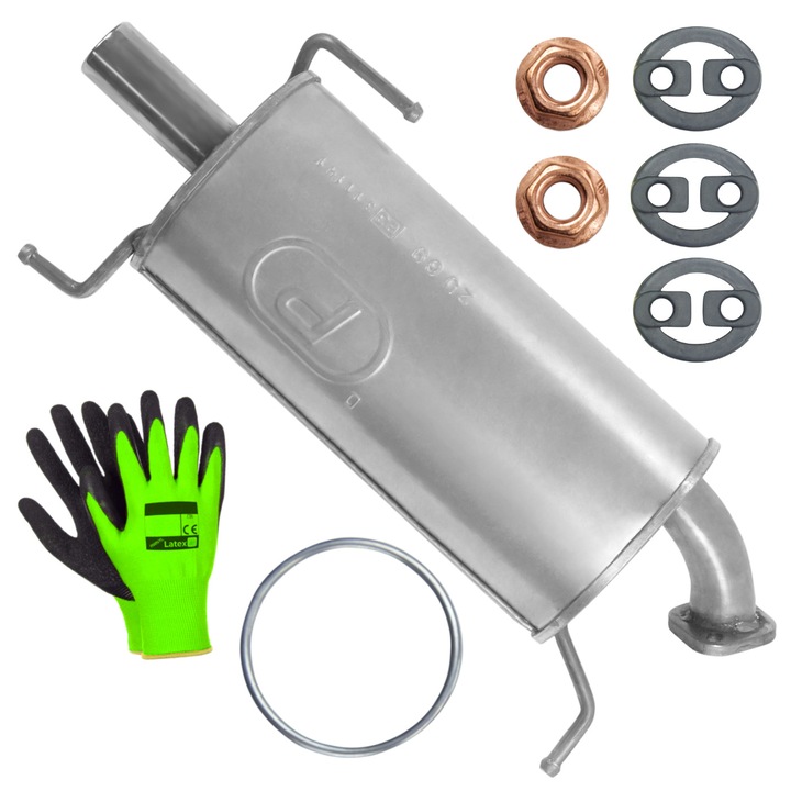 Toba finala Polmostrow set cu elemente de montaj pentru Suzuki Swift 3 III MZ/EZ 1.3 D 1.3 1.5 Hatchback, crom, 2005-2010